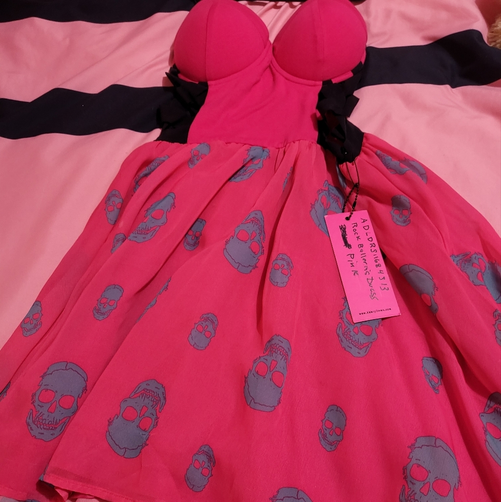 Pink Abbey Dawn Skull Dress